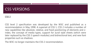 Css | PPTX | Web Design and HTML | Internet