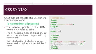Css | PPTX | Web Design and HTML | Internet