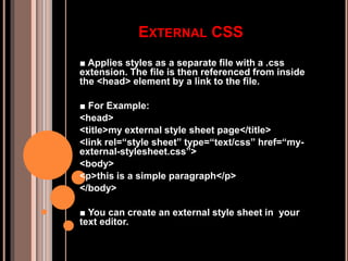 introduction to CSS | PPTX