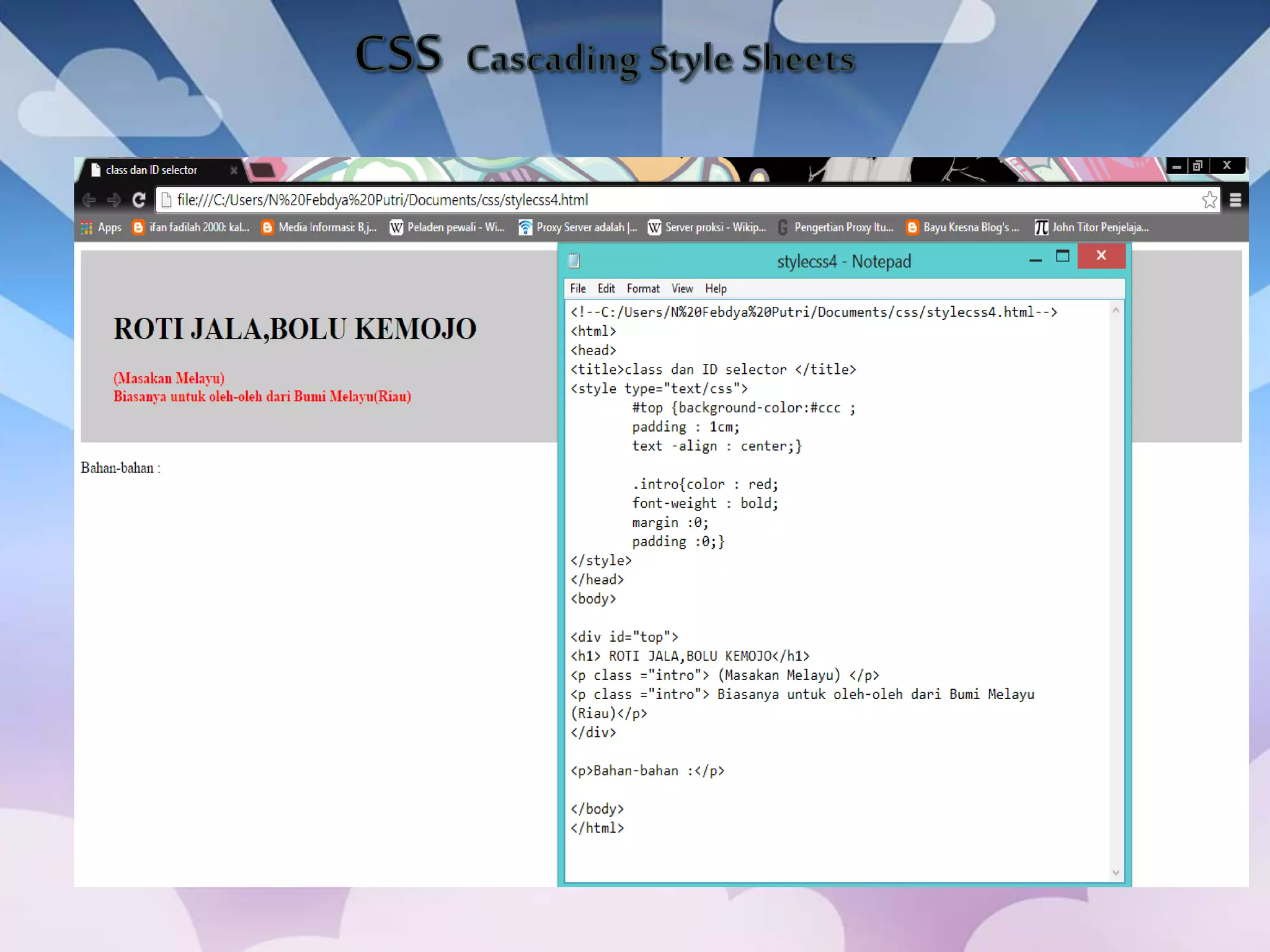 Pemograman Berbasis Web Cascading Style Sheets