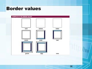 36
Border values
 