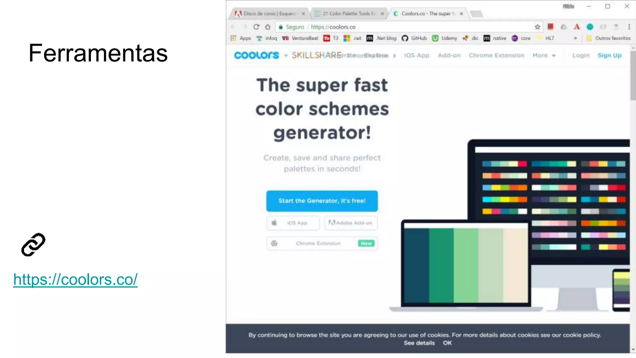 Ferramentas
https://coolors.co/
 