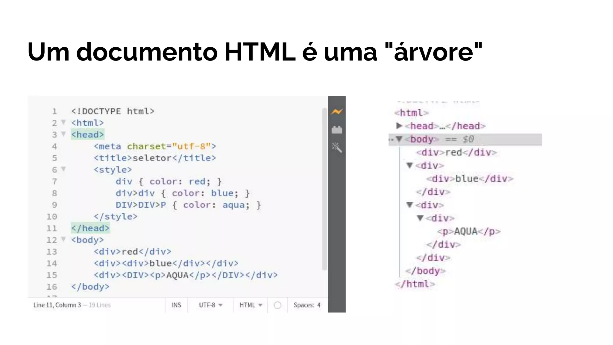 Um documento HTML é uma "árvore"
 