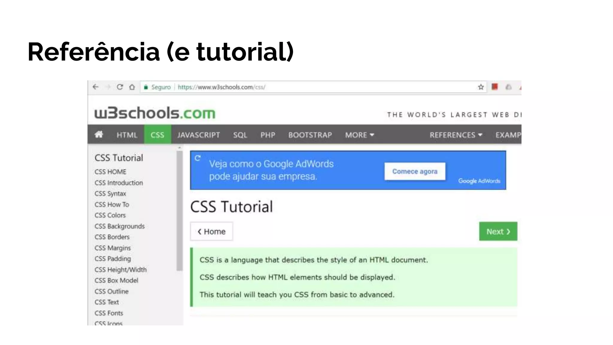 Referência (e tutorial)
 