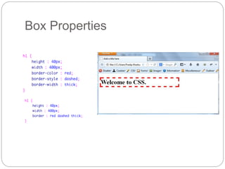 Box Properties
 