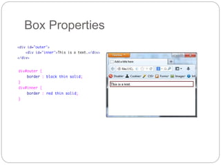 Box Properties
 