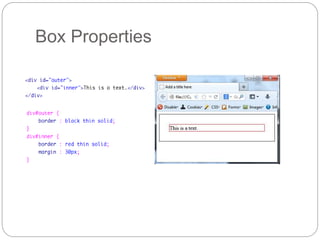 Box Properties
 