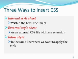 CSS (Cascading Style Sheet) | PPT
