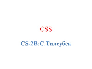 CSS
CS-2B:С.Тилеубек
 