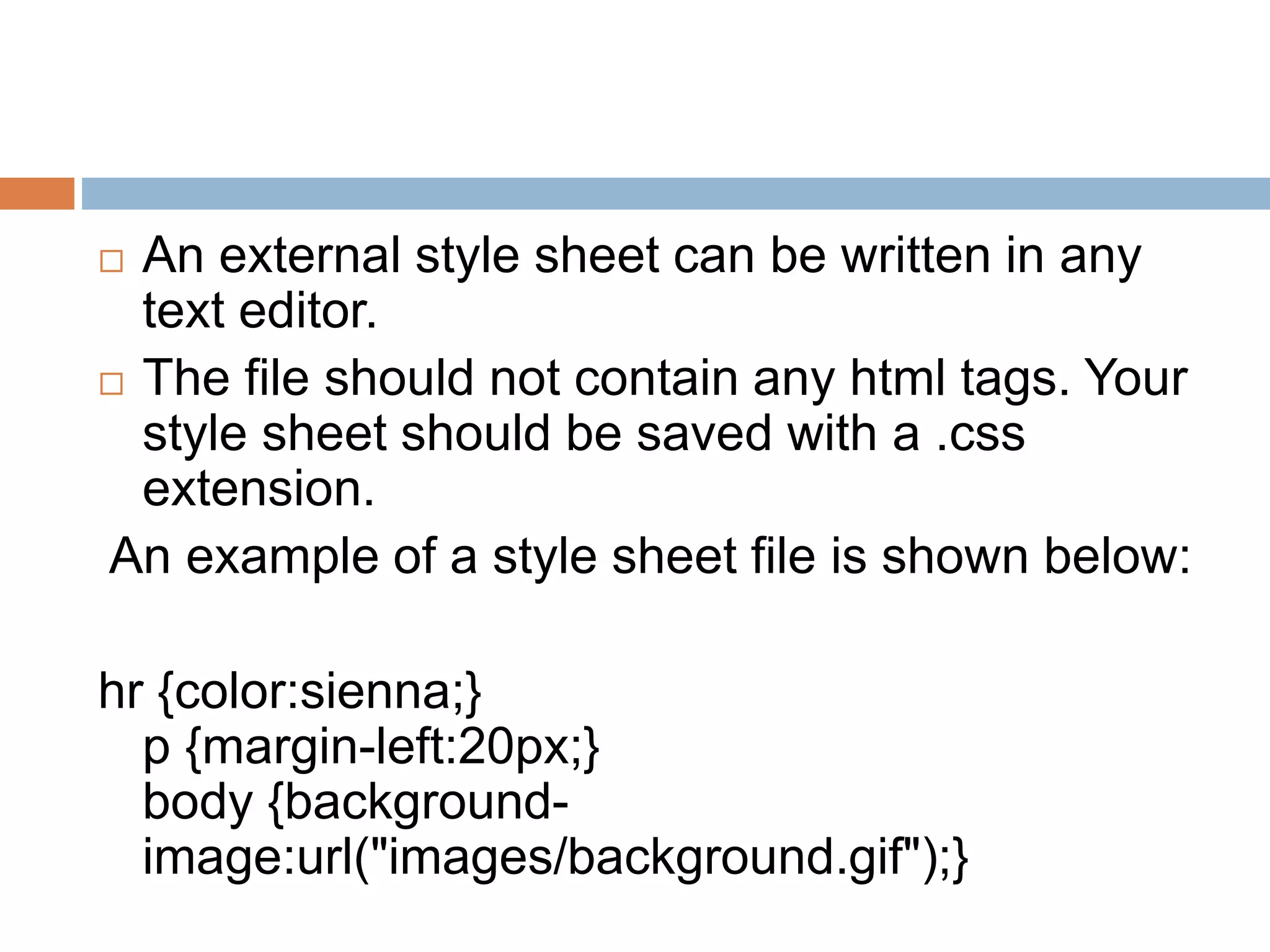 Introduction to CSS | PPTX | Web Design and HTML | Internet