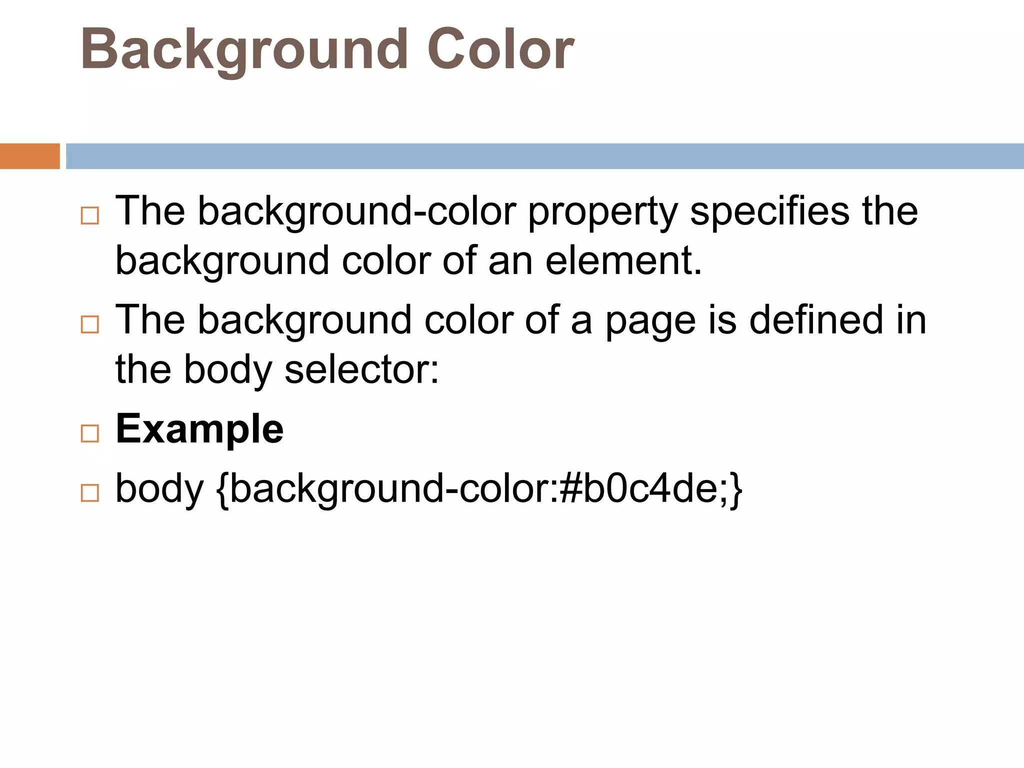 Introduction to CSS | PPTX | Web Design and HTML | Internet