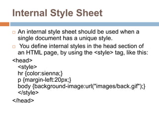 Introduction to CSS | PPTX | Web Design and HTML | Internet