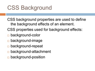 Introduction to CSS | PPTX | Web Design and HTML | Internet