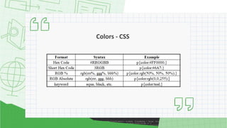 Colors - CSS
 