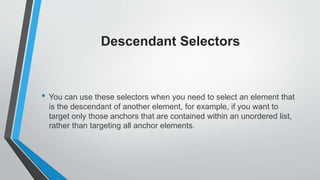 Descendant Selector Css Example Code CSS.pptx