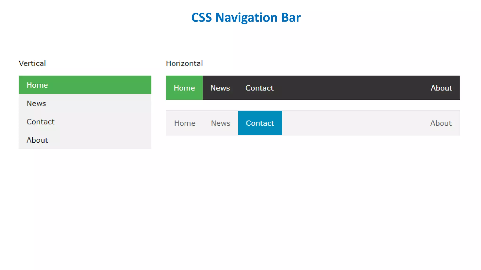 CSS Navigation Bar
 