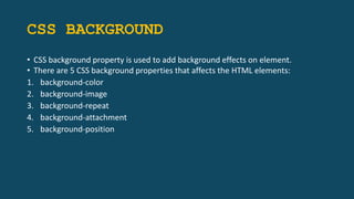 CSS Topic wise Short notes ppt by Navya.E | PPTX