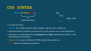 CSS Topic wise Short notes ppt by Navya.E | PPTX