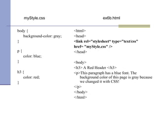 css Cascading Style Sheets (CSS) - control the look and feel of your ...