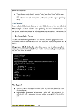 Comprehensive Guide to Cascading Style Sheets (CSS) | PDF