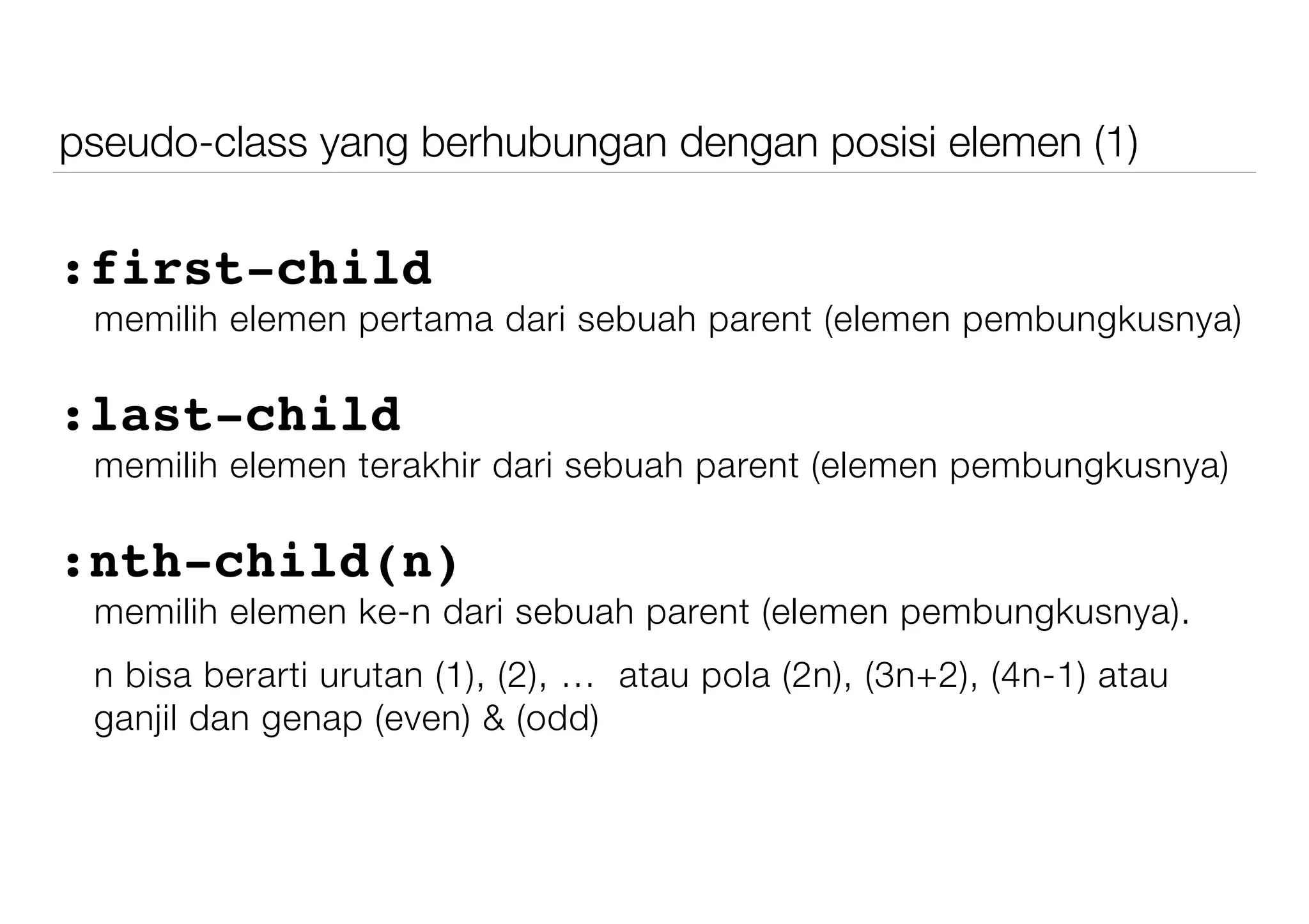 CSS Dasar #8 : Pseudo-class | PPT