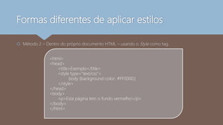 Usando Css Css Aula 1 | PPSX