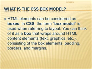 CSS Box Model Presentation | PPT