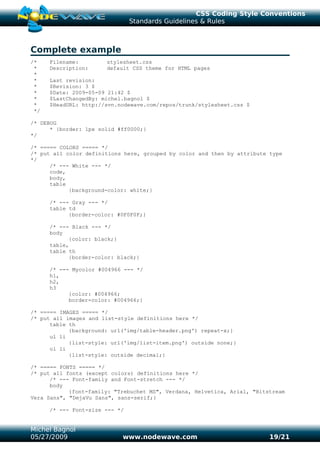 Css coding-style-conventions--standards-guidelines-rules-v1.3 | PDF