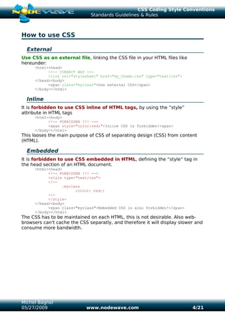 Css coding-style-conventions--standards-guidelines-rules-v1.3 | PDF