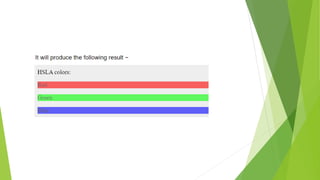 Css colors | PPTX