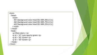 Css colors | PPTX | Computing | Technology & Computing