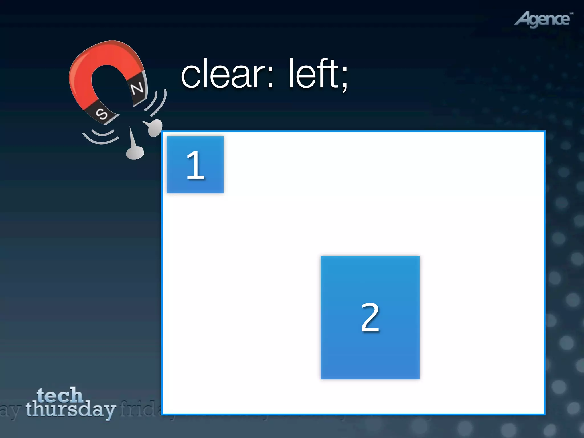 clear: left;

1



               2
 