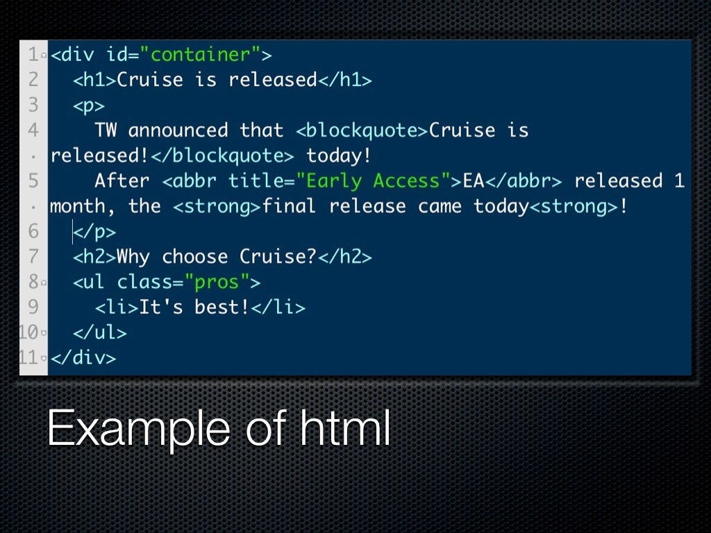Example of html