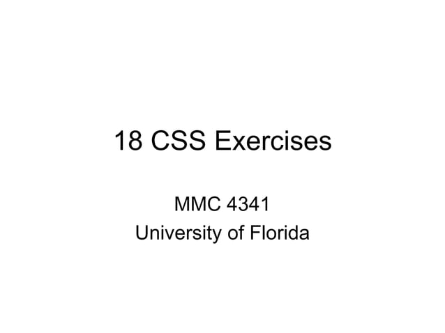 CSS Exercise 1: 18 Examples | PPT