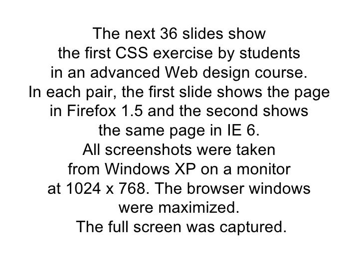 CSS Exercise 1: 18 Examples