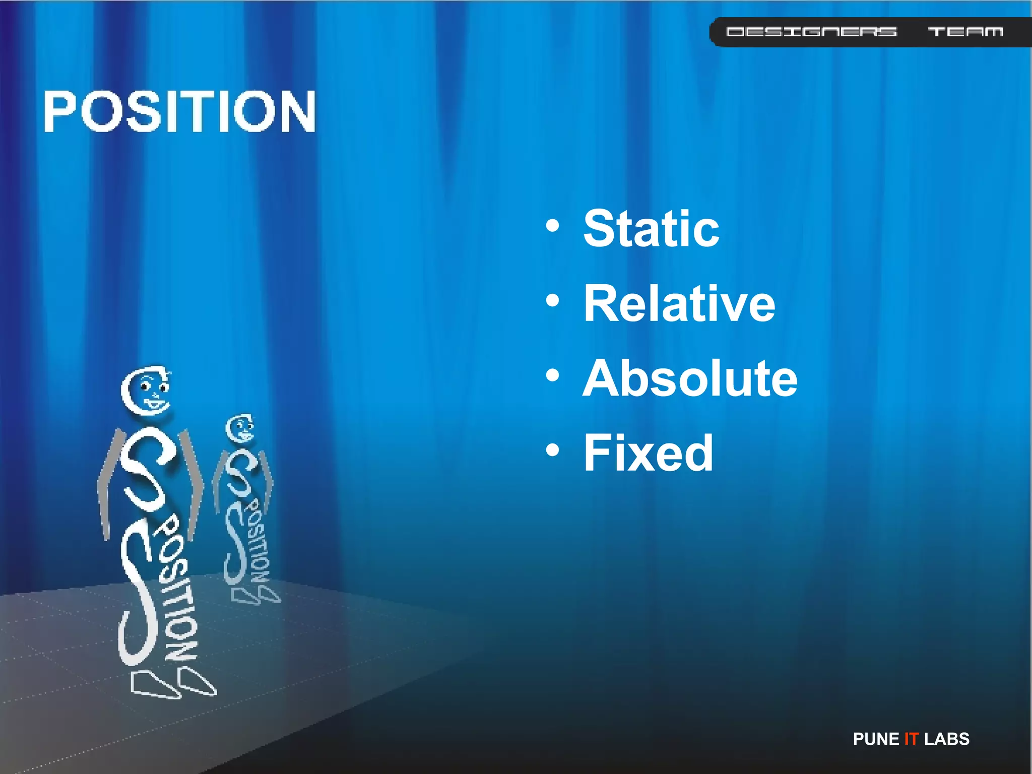 Static Relative Absolute Fixed PUNE  IT  LABS 