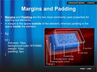 Margins and Padding ,[object Object],[object Object],[object Object],[object Object],PUNE  IT  LABS 