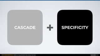 CSS FUNDAMENTALS: Build a strong foundation by solving real cases inarocket.com
CASCADE SPECIFICITY
+
 