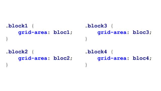 .block1 {
grid-area: bloc1;
}
.block2 {
grid-area: bloc2;
}
.block3 {
grid-area: bloc3;
}
.block4 {
grid-area: bloc4;
}
 