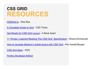 Introducing CSS Grid | PPT