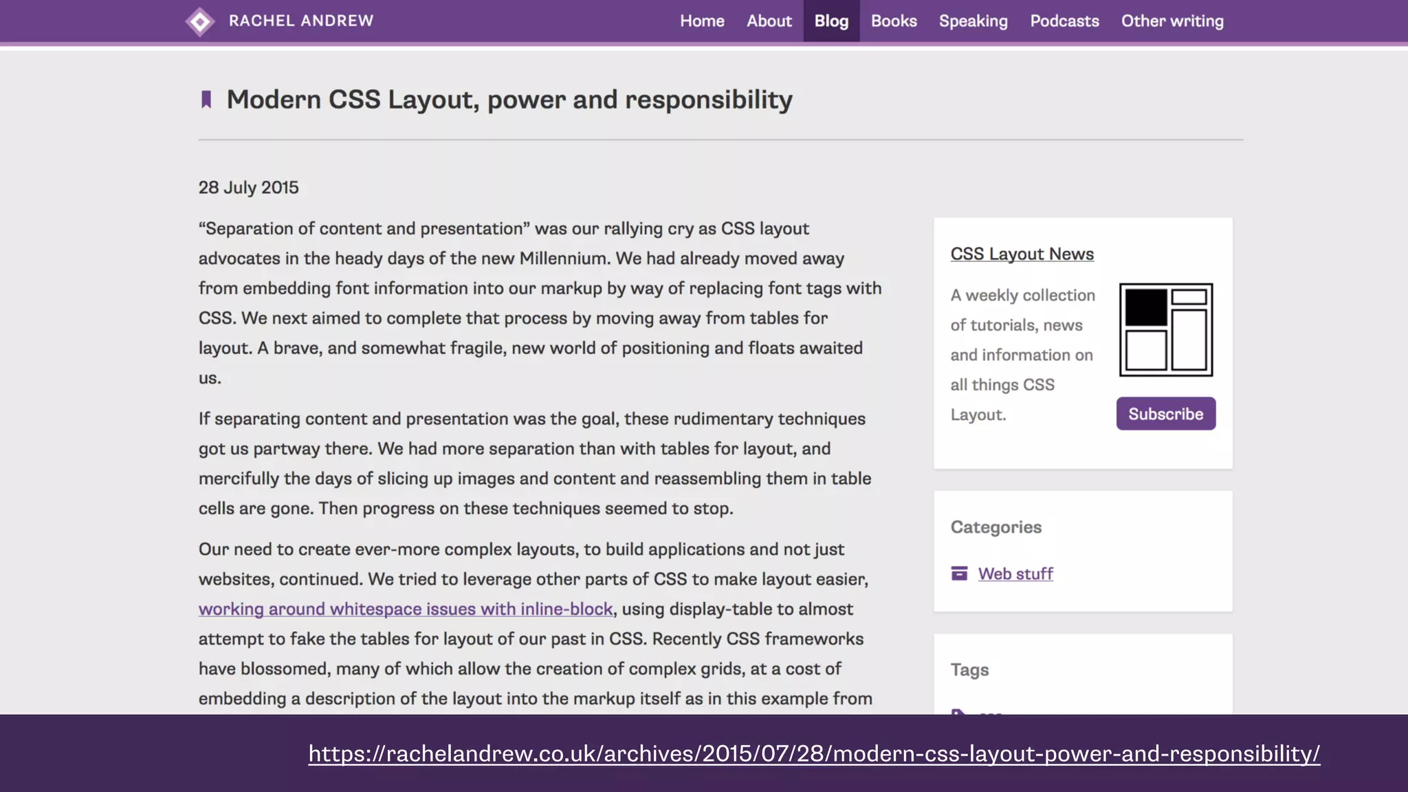 https://rachelandrew.co.uk/archives/2015/07/28/modern-css-layout-power-and-responsibility/
 