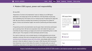 https://rachelandrew.co.uk/archives/2015/07/28/modern-css-layout-power-and-responsibility/
 