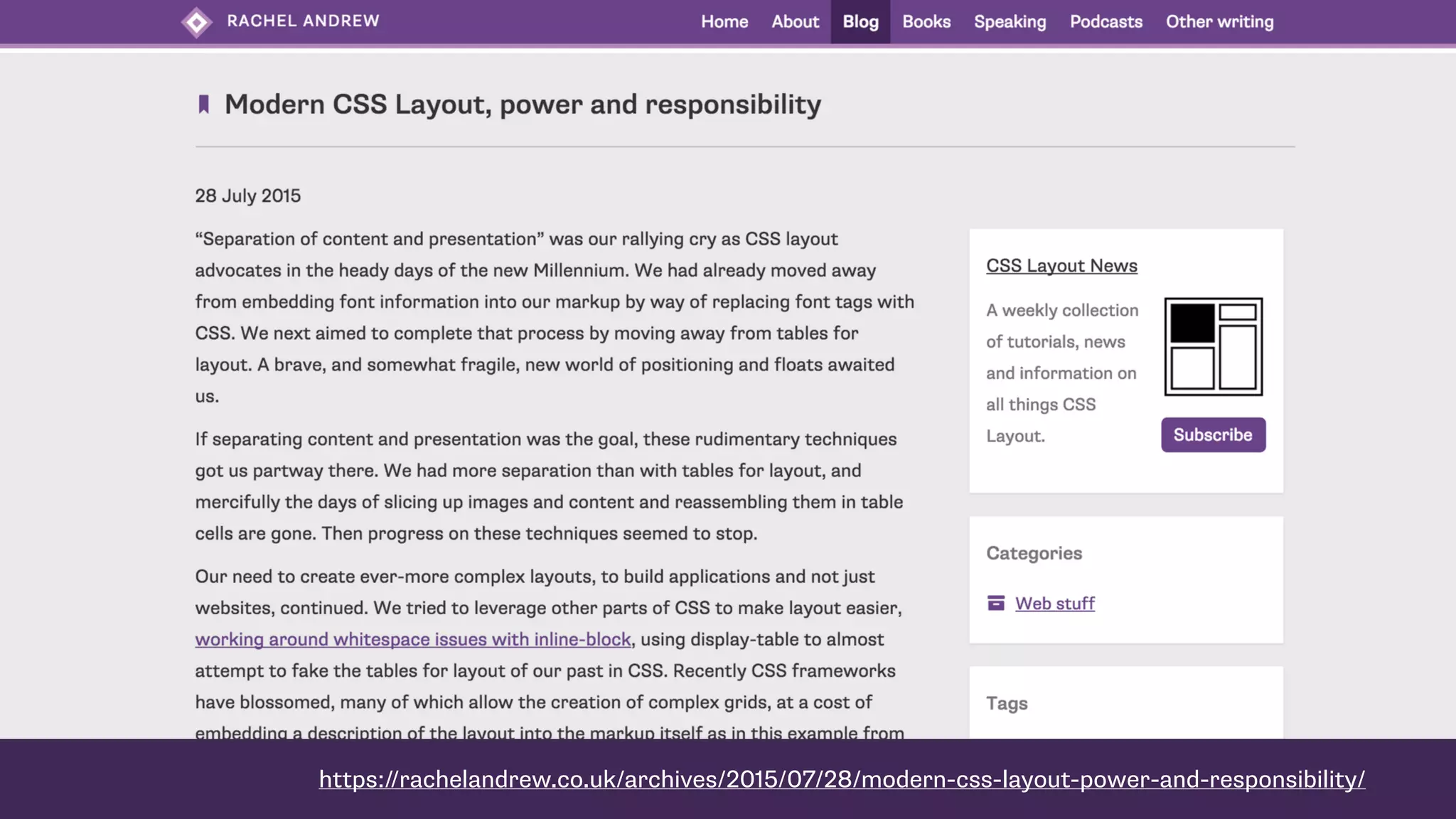 https://rachelandrew.co.uk/archives/2015/07/28/modern-css-layout-power-and-responsibility/
 