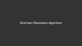 Grid Item Placement Algorithm
 