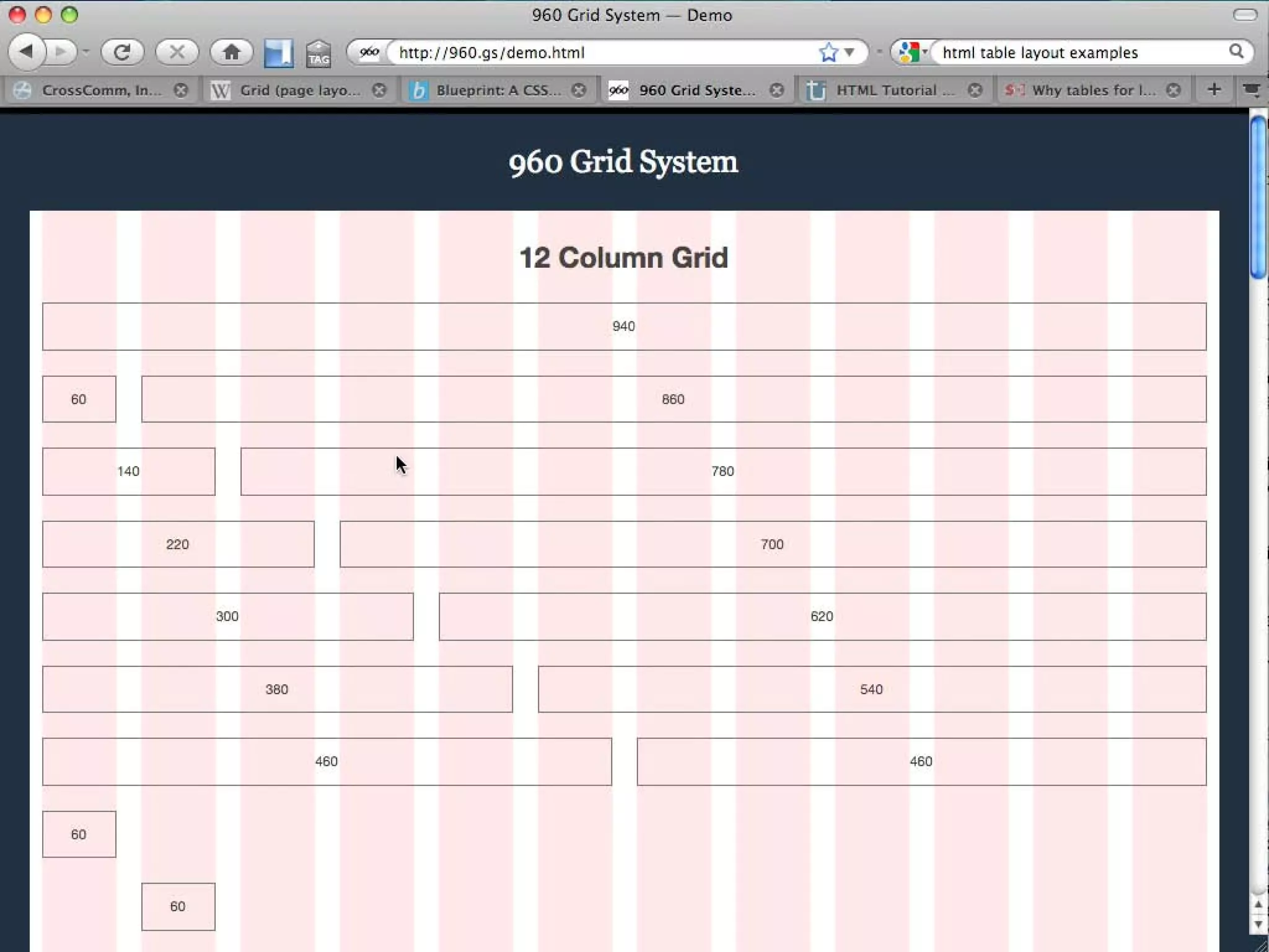 CSS Grid Layout w/ Blueprint CSS