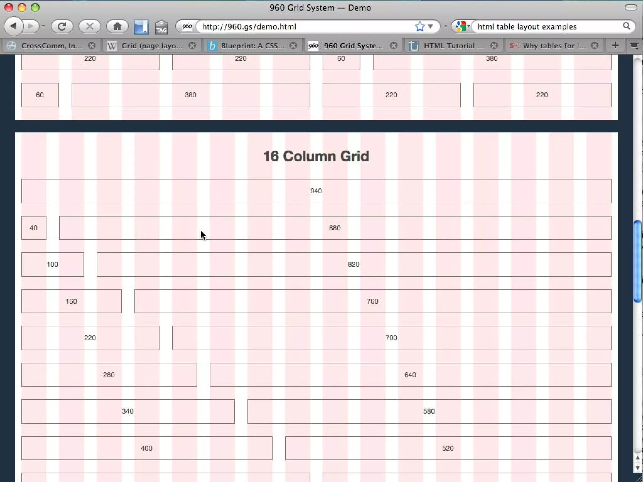 CSS Grid Layout w/ Blueprint CSS