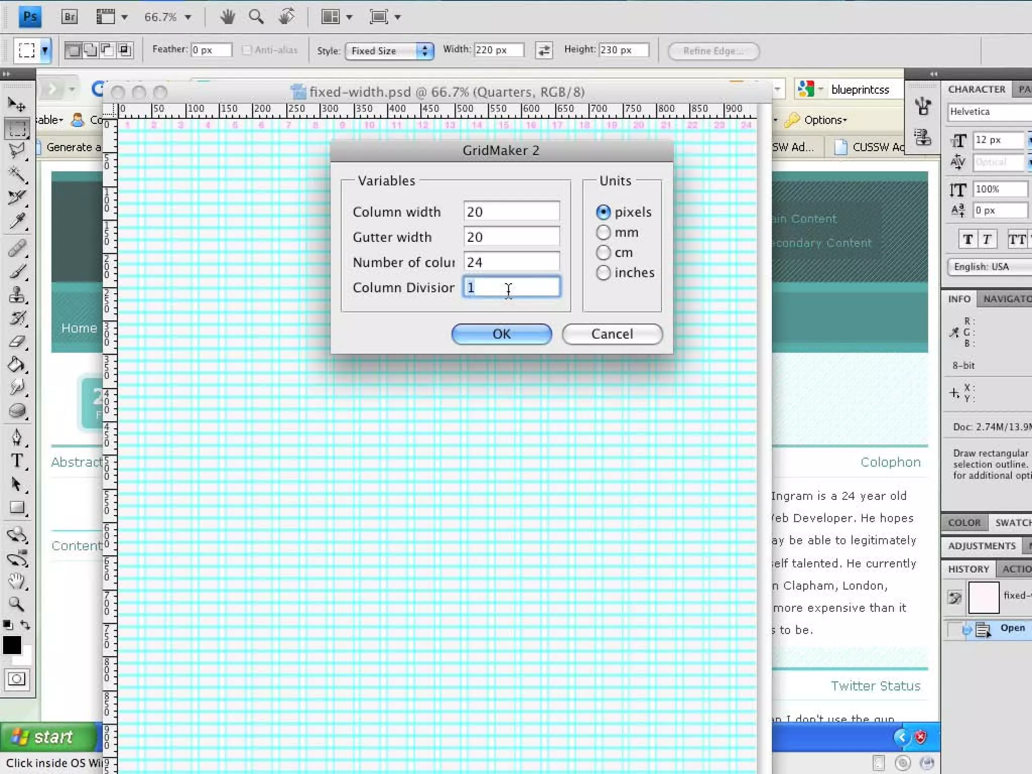 CSS Grid Layout w/ Blueprint CSS