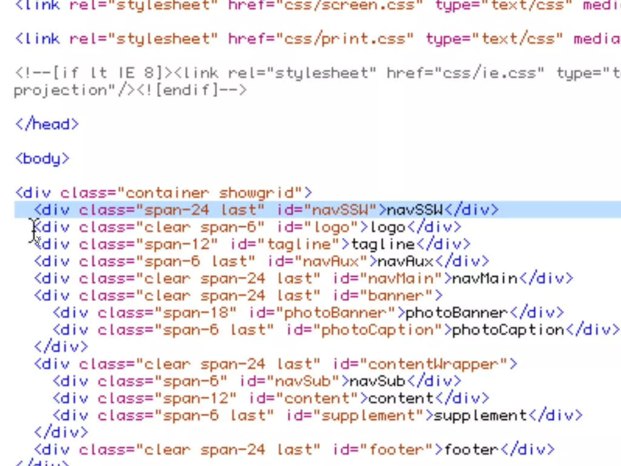 CSS Grid Layout w/ Blueprint CSS