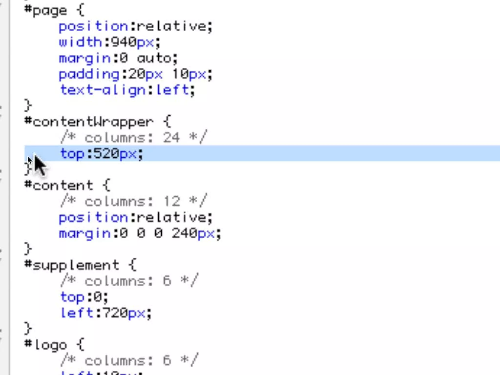 CSS Grid Layout w/ Blueprint CSS