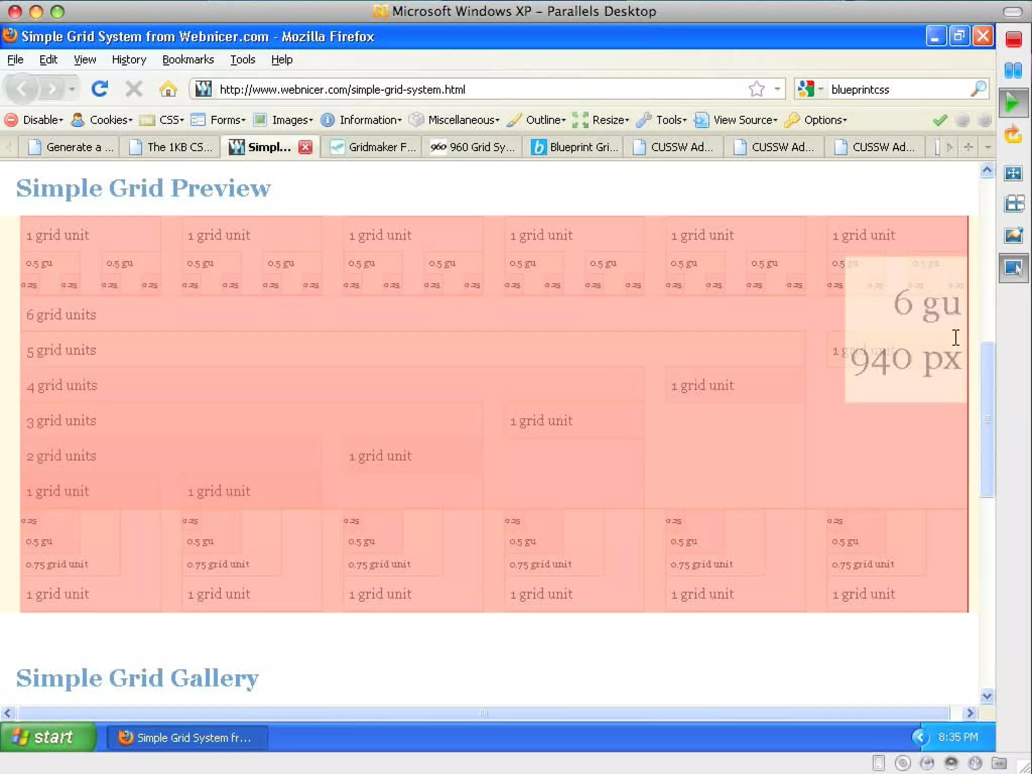 CSS Grid Layout w/ Blueprint CSS
